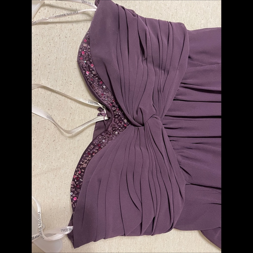 David’s Bridal bridesmaids dress. Plum purple size 2